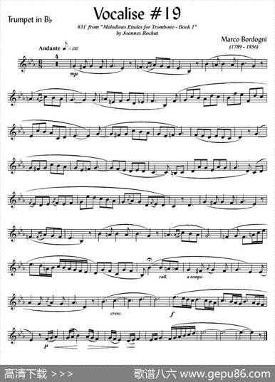 Bordogni-Vocalise#19（小号）|MarcoBordogni