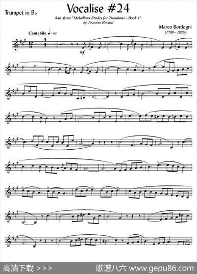 Bordogni-Vocalise#24（小号）|MarcoBordogni