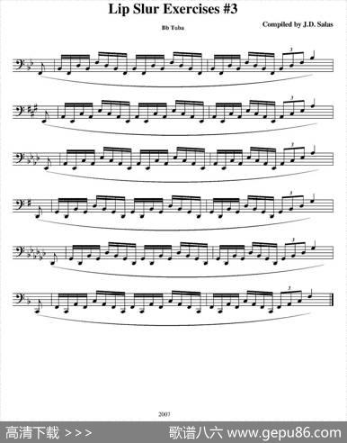 LipSlurExercise-BbTuba（大号练习教材选曲）