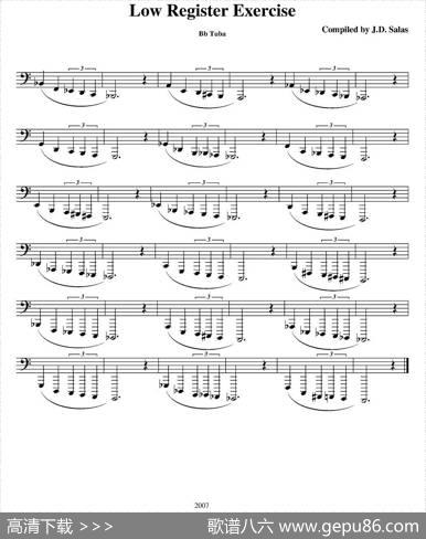 LowRegisterExercises（大号练习教材选曲）