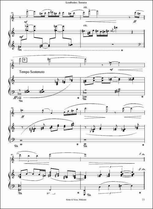 Sonata-长笛+钢琴-长笛五线谱|长笛谱
