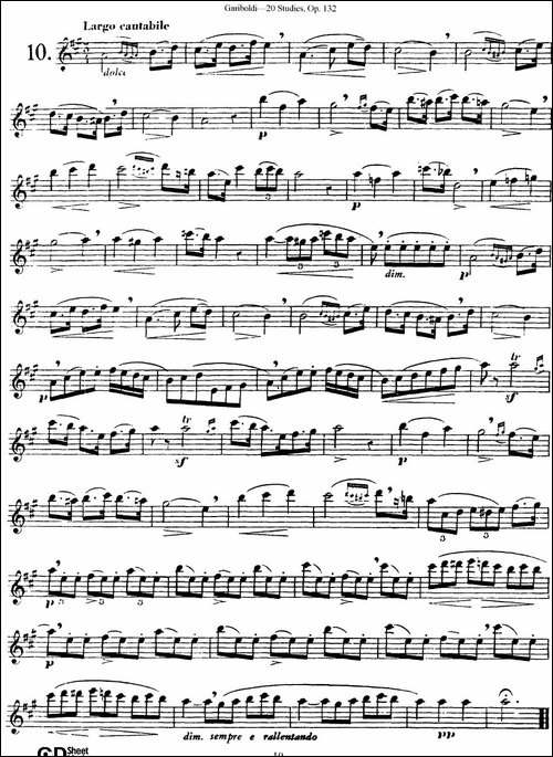 二十首练习曲作品132号之10-长笛五线谱|长笛谱