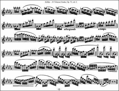 柯勒30首高级长笛练习曲作品75号-NO.15-长笛五线谱|长笛谱
