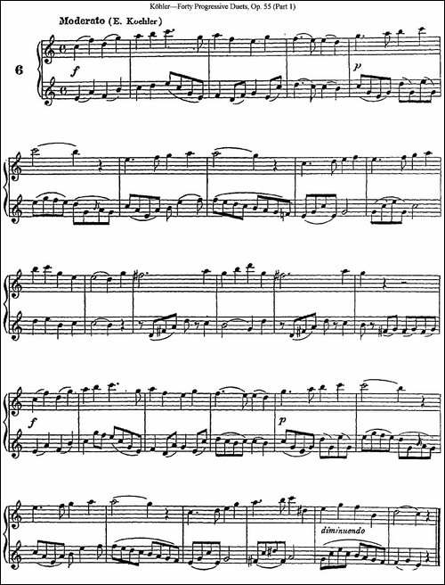 柯勒40首长笛提高练习曲OP.55-NO.6-长笛五线谱|长笛谱