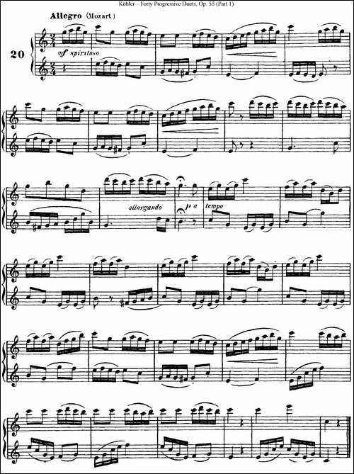 柯勒40首长笛提高练习曲OP.55-NO.20-长笛五线谱|长笛谱