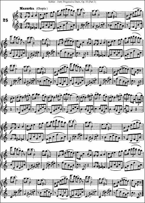 柯勒40首长笛提高练习曲OP.55-NO.25-长笛五线谱|长笛谱