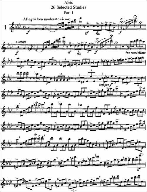 阿尔泰斯26首精选长笛练习曲-NO.1-长笛五线谱|长笛谱