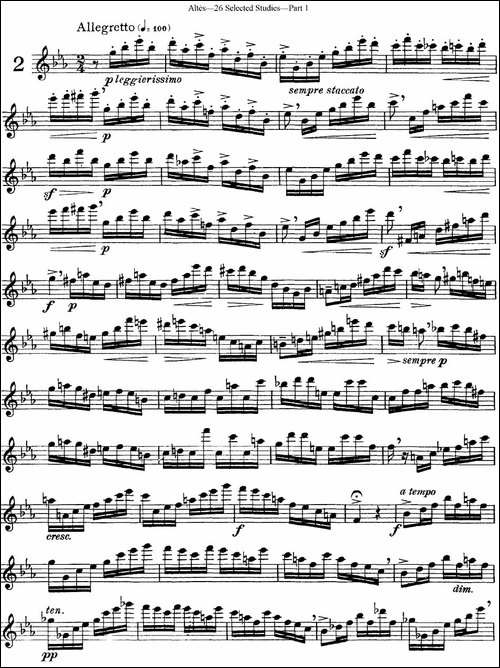 阿尔泰斯26首精选长笛练习曲-NO.2-长笛五线谱|长笛谱