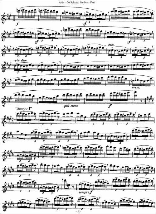 阿尔泰斯26首精选长笛练习曲-NO.14-长笛五线谱|长笛谱