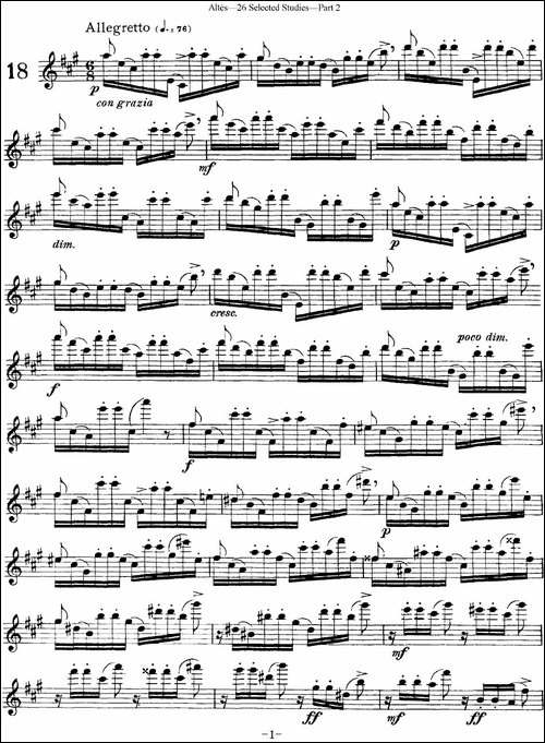阿尔泰斯26首精选长笛练习曲-NO.18-长笛五线谱|长笛谱