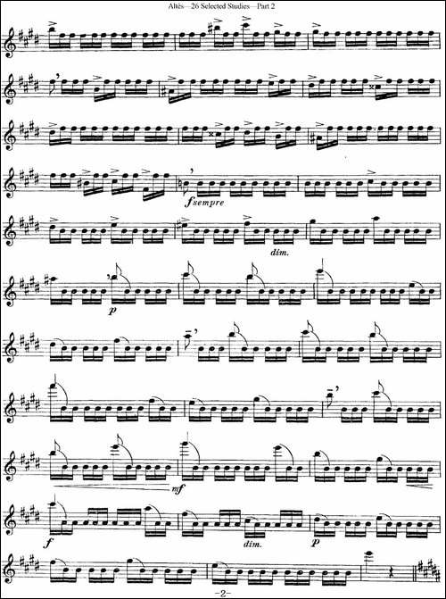 阿尔泰斯26首精选长笛练习曲-NO.19-长笛五线谱|长笛谱