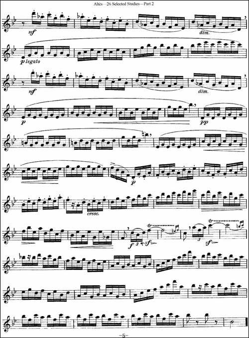 阿尔泰斯26首精选长笛练习曲-NO.23-长笛五线谱|长笛谱