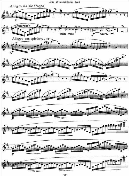 阿尔泰斯26首精选长笛练习曲-NO.26-长笛五线谱|长笛谱