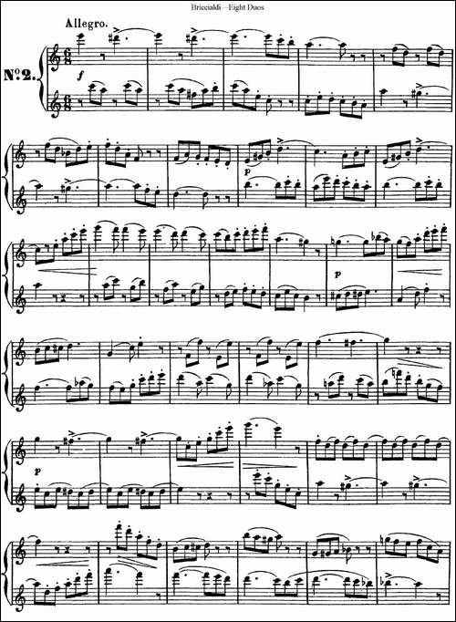 8首博瑞西亚第长笛二重奏-NO.2-长笛五线谱|长笛谱