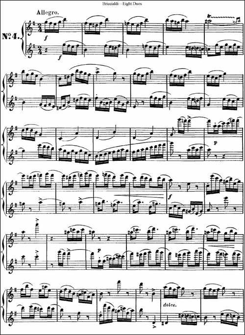 8首博瑞西亚第长笛二重奏-NO.4-长笛五线谱|长笛谱