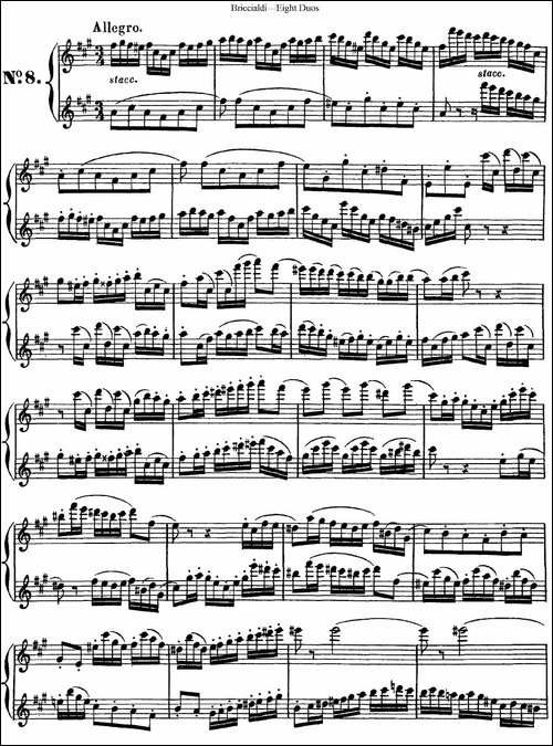 8首博瑞西亚第长笛二重奏-NO.8-长笛五线谱|长笛谱