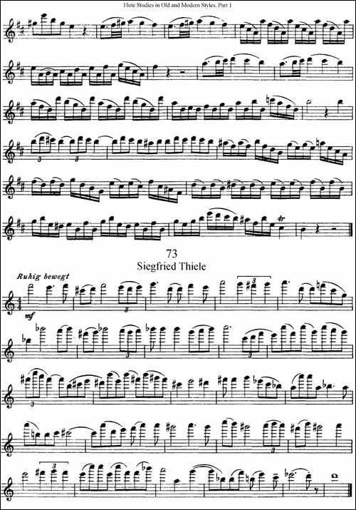 斯勒新老风格长笛练习重奏曲-第一-NO.71-NO.73-长笛五线谱|长笛谱