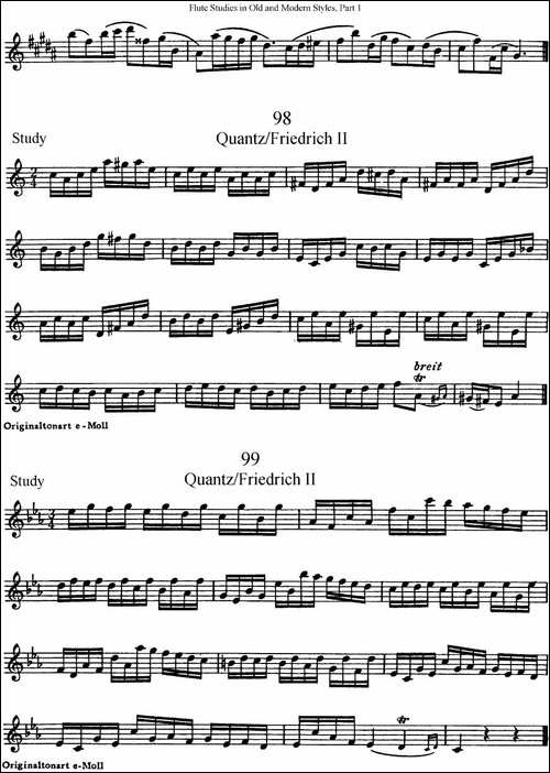 斯勒新老风格长笛练习重奏曲-第一-NO.97-NO.99-长笛五线谱|长笛谱