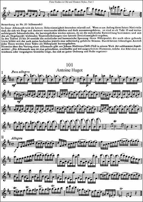 斯勒新老风格长笛练习重奏曲-第一-NO.100-NO.1-长笛五线谱|长笛谱
