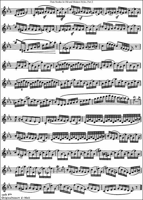 斯勒新老风格长笛练习重奏曲-第二-NO.1-NO.2-长笛五线谱|长笛谱