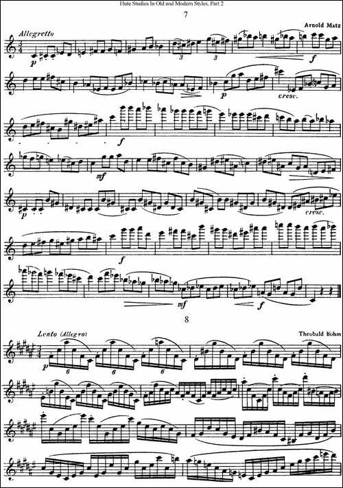 斯勒新老风格长笛练习重奏曲-第二-NO.7-NO.8-长笛五线谱|长笛谱