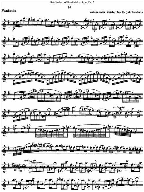 斯勒新老风格长笛练习重奏曲-第二-NO.14-NO.15-长笛五线谱|长笛谱