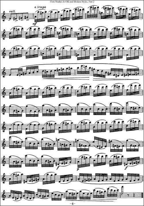 斯勒新老风格长笛练习重奏曲-第二-NO.20-长笛五线谱|长笛谱