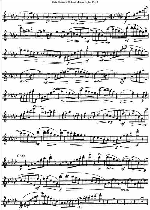 斯勒新老风格长笛练习重奏曲-第二-NO.26-长笛五线谱|长笛谱