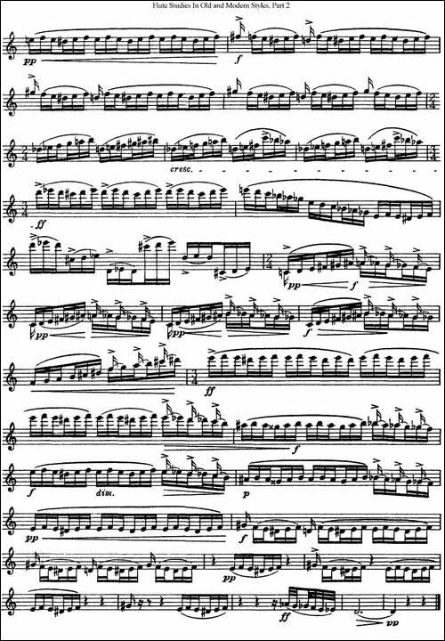 斯勒新老风格长笛练习重奏曲-第二-NO.29-长笛五线谱|长笛谱