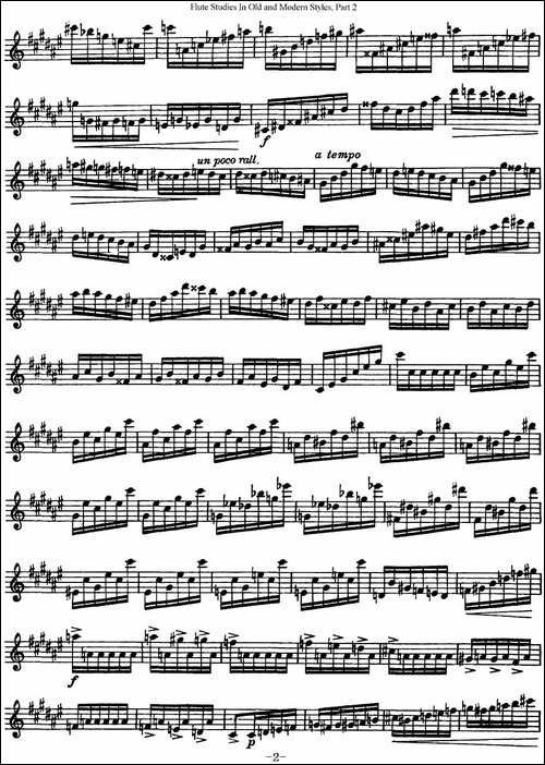 斯勒新老风格长笛练习重奏曲-第二-NO.34-长笛五线谱|长笛谱