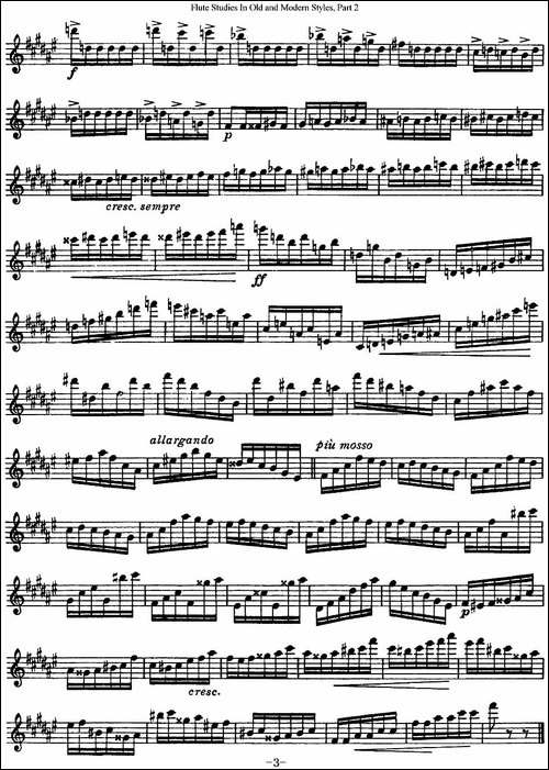 斯勒新老风格长笛练习重奏曲-第二-NO.34-长笛五线谱|长笛谱