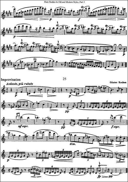 斯勒新老风格长笛练习重奏曲-第三-NO.24-NO.25-长笛五线谱|长笛谱