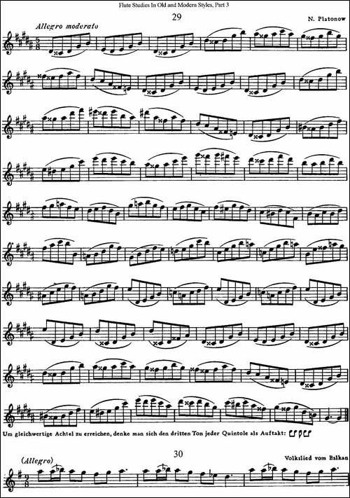 斯勒新老风格长笛练习重奏曲-第三-NO.29-NO.31-长笛五线谱|长笛谱