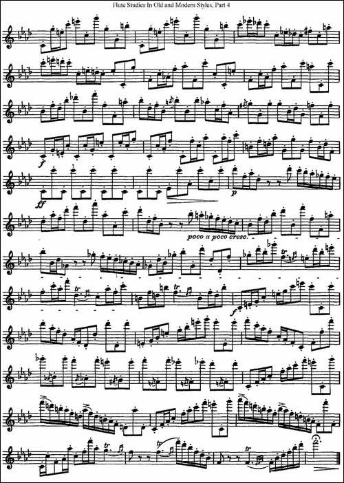 斯勒新老风格长笛练习重奏曲-第四-NO.3-NO.4-长笛五线谱|长笛谱