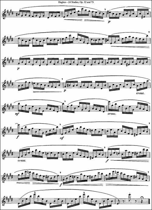 胡埃斯24首长笛练习曲Op.32-NO.14-长笛五线谱|长笛谱