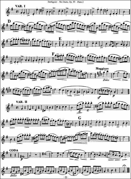 博比格6首长笛二重奏练习曲Op.59-Flute-2-长笛五线谱|长笛谱