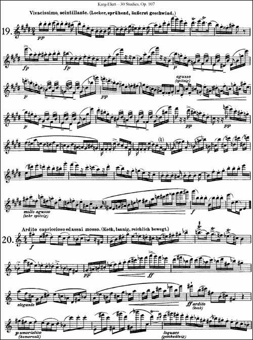 卡-伊勒特30首长笛练习曲Op.107-NO.19-NO.21-长笛五线谱|长笛谱