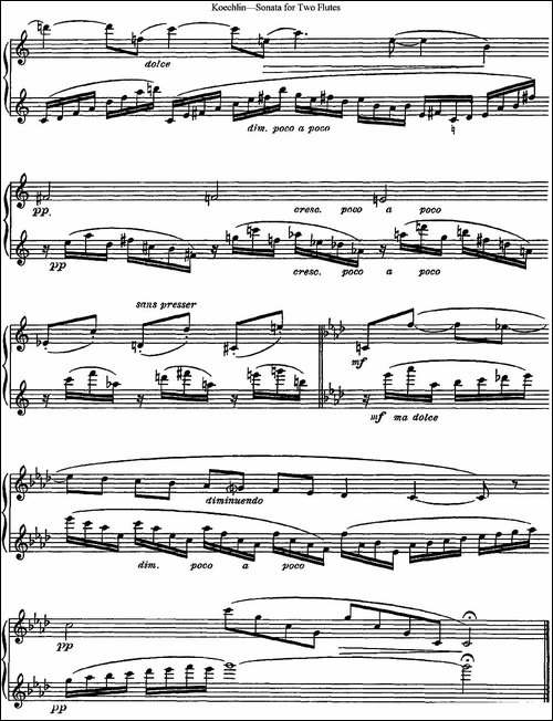 考埃琳双长笛奏鸣曲-NO.2-长笛五线谱|长笛谱