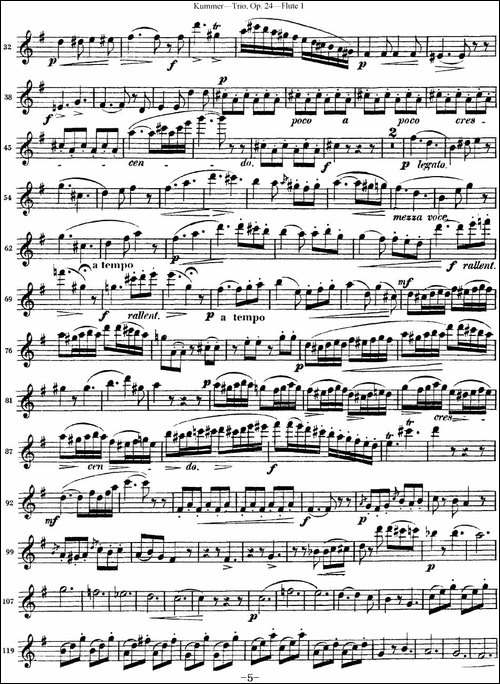 库默长笛三重奏Op.24-Flute-1-长笛五线谱|长笛谱
