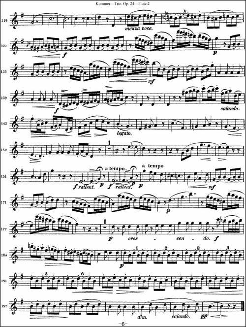 库默长笛三重奏Op.24-Flute-2-长笛五线谱|长笛谱
