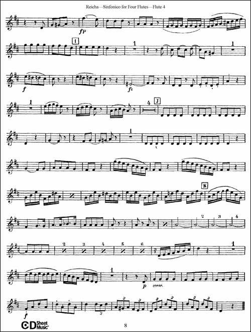 瑞查长笛四重奏-Flute-3-长笛五线谱|长笛谱