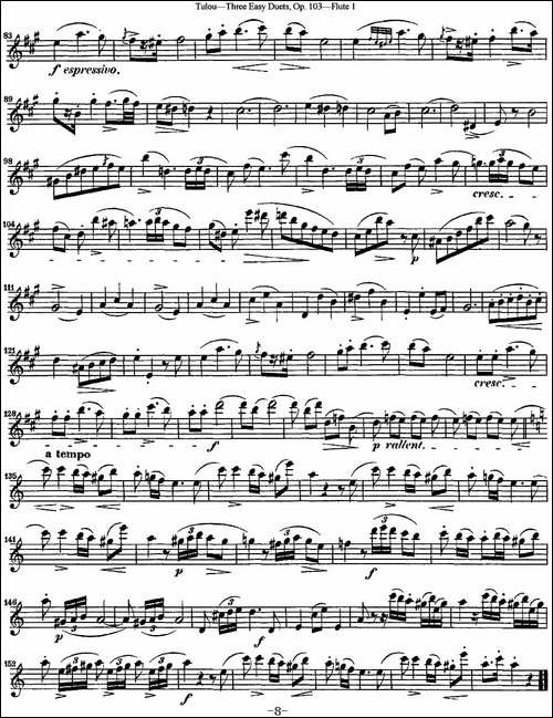图露三首长笛简易重奏曲Op.103-Flute-1-NO.2-长笛五线谱|长笛谱
