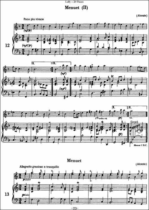 卢黎20首长笛附带钢琴伴奏曲-长笛五线谱|长笛谱