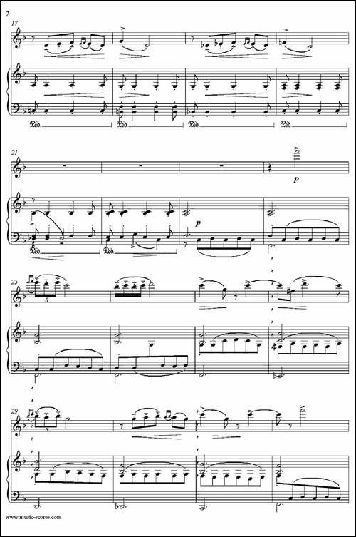 Notturno-Borodin作曲版-长笛+钢琴伴奏-长笛五线谱|长笛谱