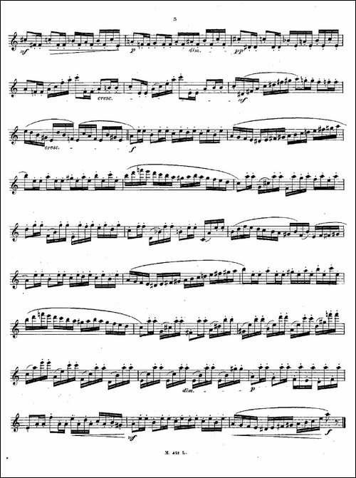24首长笛练习曲-Op.15-之1—5-长笛五线谱|长笛谱