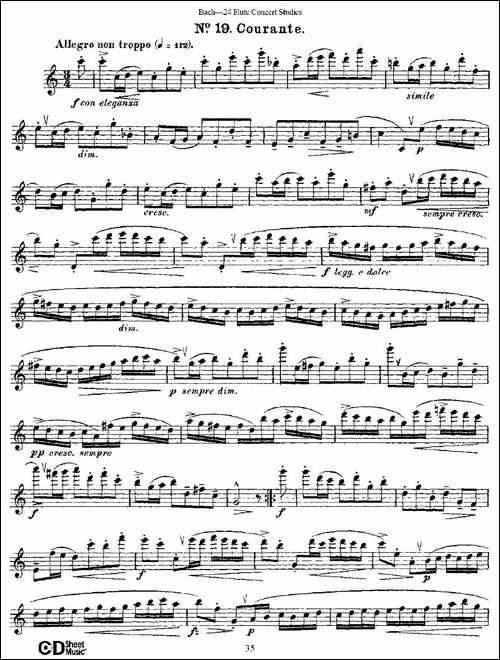 Bach-24-Flutc-Concert-Studies-之16—19-巴-长笛五线谱|长笛谱
