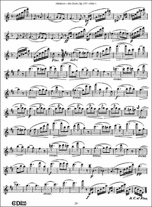 Six-Duets,-Op.137-之四-二重奏-六首作品-137-长笛五线谱|长笛谱