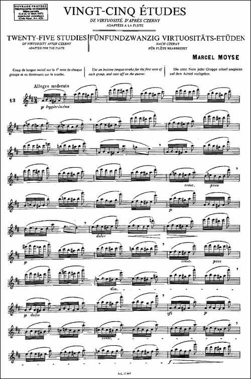 Moyse-25-Studies-after-Czerny-flute-之13-2-长笛五线谱|长笛谱