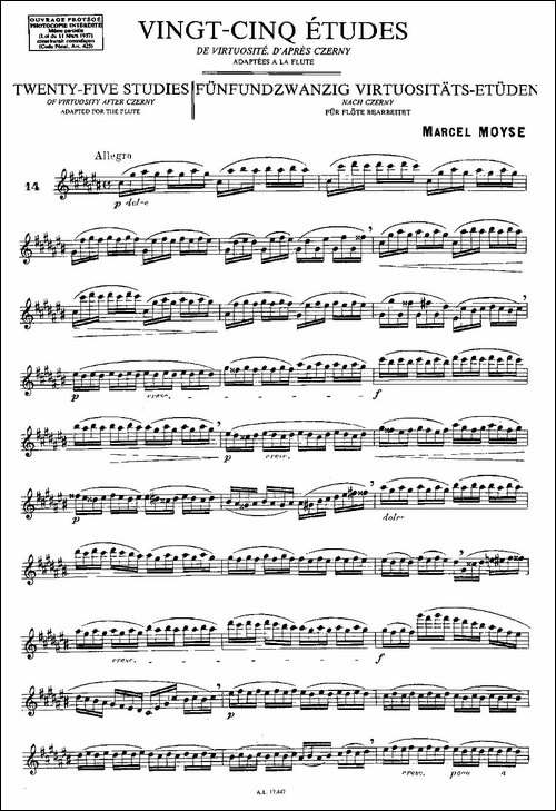 Moyse-25-Studies-after-Czerny-flute-之14-2-长笛五线谱|长笛谱