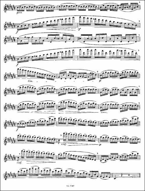 Moyse-25-Studies-after-Czerny-flute-之14-2-长笛五线谱|长笛谱